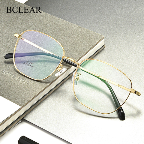 Titanium Alloy Optical Glasses Frame Men Ultralight Square Myopia Prescription Eyeglasses 2022 Male Metal Full Rim Eyewear ► Photo 1/6