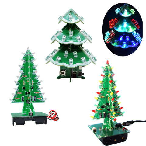 7 Colors Colorful LED Flash Christmas Tree DIY Kits LED 3D Rotating Music Christmas Tree Circuit Board Electronic Suite Holiday ► Photo 1/6