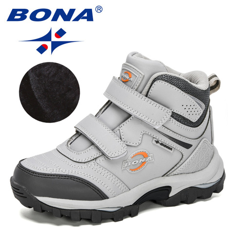 BONA 2022 New Designers Plush Snow Boots Children Sport Sneakers Terkking Boots Kids Hiking Mountain Climbing Camping Footwear ► Photo 1/6