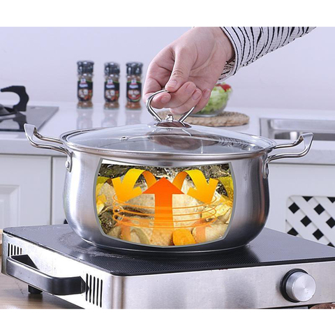 Milk Sauce Soup Pan Stock Pot Stockpot w/ Lid Non Stick Picnic Cookware 22cm ► Photo 1/6