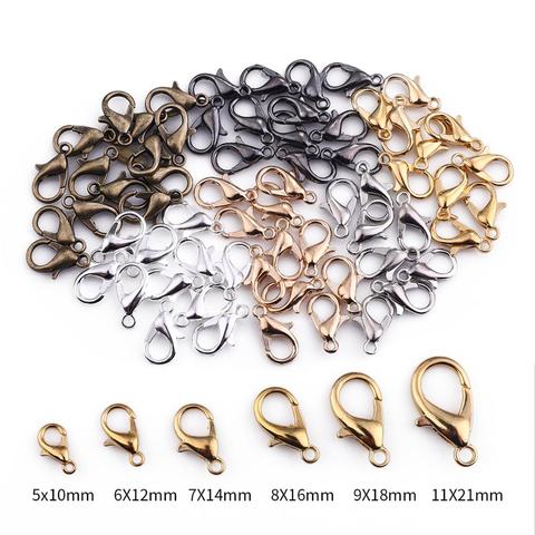 20-50pcs/lot Lobster Clasp Hook Open Circle Jump Rings Jewelry Findings DIY Making Necklace bracelet Buckle Jewelry Accessories ► Photo 1/6