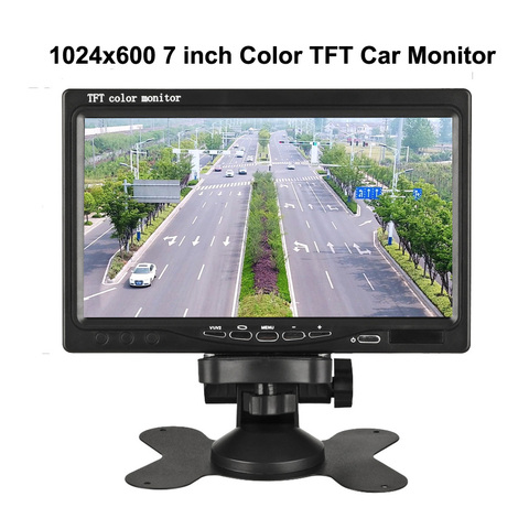HD 1024*600 12V 24V TFT Color LCD Car Monitor Screen 7 inch  for Car Truck Bus Rear View Cameras Parking System ► Photo 1/6