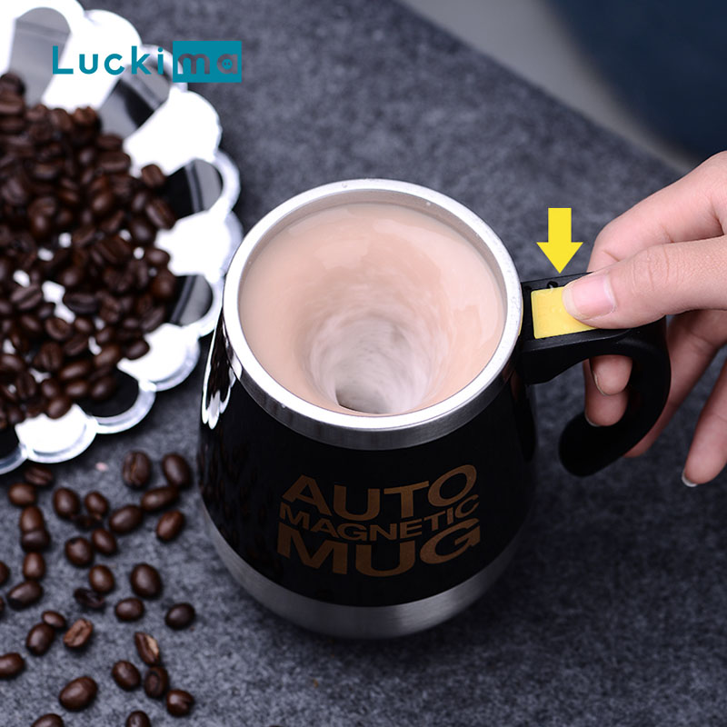 New Automatic Stirring Magnetic Cup Drink Items Stainless Steel Coffee Milk  Stirring Cup Creative Stirrer Cute Mug Drinkware Bar