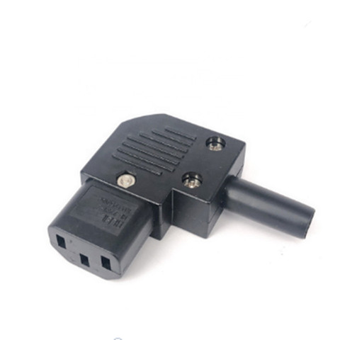 1PCS Power Plug IEC320 C13 Left Angle Rewirable Horizontal Connector 125V-250V 10A C13 90 Degree Plug for traveller Home Use ► Photo 1/5