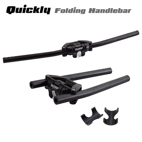 Bicycle Handle Bar 25.4 31.8*620/680mm Aluminium Alloy MTB Bike Bar Quick Foldable Kick Stunt Scooter Bicycle Folding Handlebar ► Photo 1/6