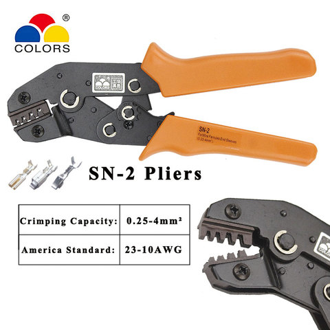 Free Shipping SN-2 0.25-4.0mm 23-11AWG Mini Type Self Adjustable Crimping Hand Pliers Electrical Wire Terminals Crimper Tools ► Photo 1/6