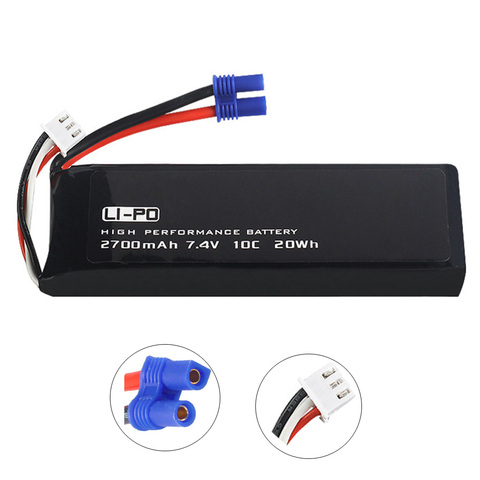 7.4V 2700mAh lipo battery for Hubsan H501C H501S X4 RC Quadcopter Drone spare parts 7.4V high capacity EC2 Plug 10C 20WH battery ► Photo 1/6