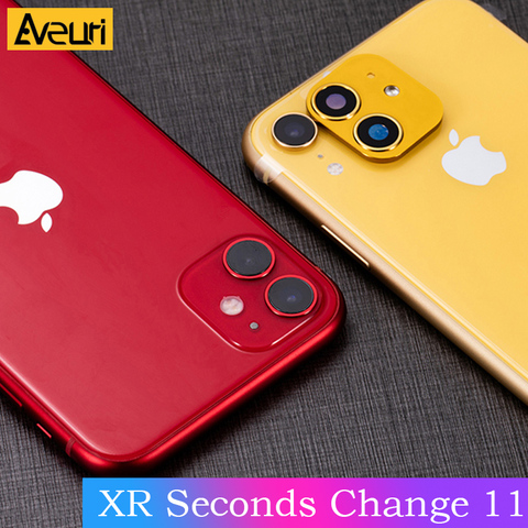 Modified Sticker Camera Lens Seconds Change Cover For iPhone XR X R Fake Sticker Camera For iPhone 11 Tempered Glass Protector ► Photo 1/6