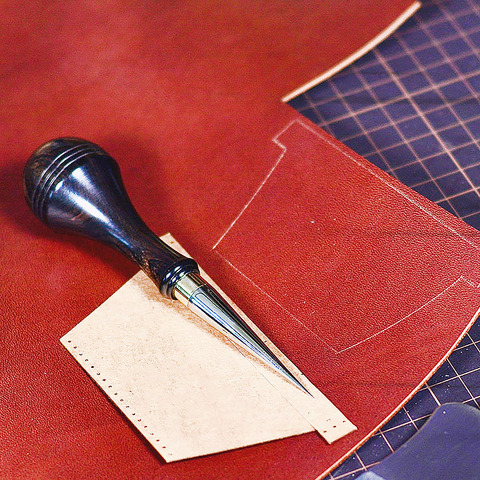 Leather Craft Ebony Blackwood Handle Sewing Punching Hole Maker Stitching Overstitch Round Awl Tools ► Photo 1/6