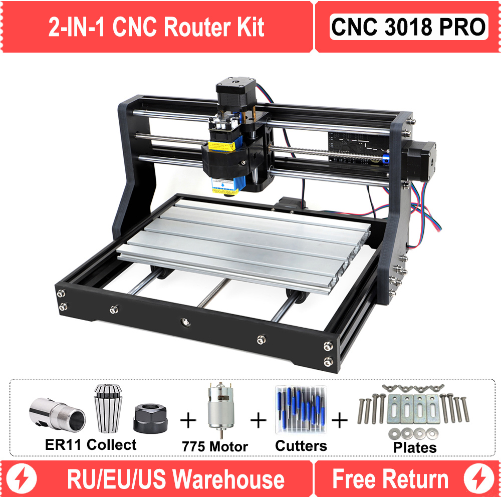 CNC 3018 PRO MAX Diy Laser Router Engraver Machine with 500mW Module Offline 