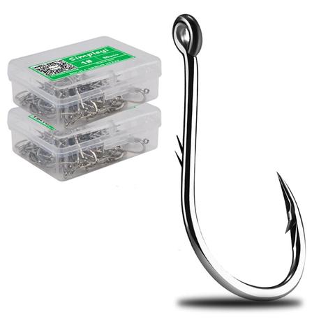 50pcs/Box Barbed High Carbon Steel Fishing Hooks Sea Worm Carp Single Circle Hook Set Fly Fishing Accessories Tackle  Fishhook ► Photo 1/6