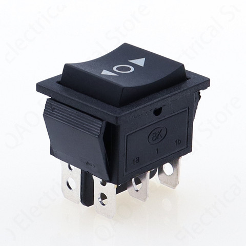 1PCS KCD4 Black Rocker Switch Power Switch ON-OFF-ON 3 Position 6 Pins The arrow is reset 16A 250VAC/ 20A 125VAC ► Photo 1/5