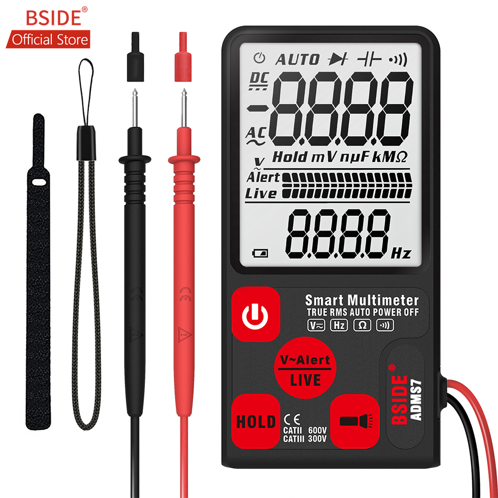 LCD Digital Voltmeter Ammeter Ohm Meter Multimeter Voltage AC DC Tester ADMS7 