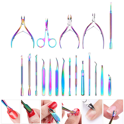 BORN PRETTY Nail Nipper Cutters Stainless Steel Nail Clipper Rainbow Tweezer Clipper Dead Skin Remover Edge Cutter Nail Tool ► Photo 1/6