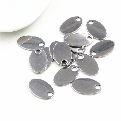 30pc/lot 19x12mm Charms 316 Stainless Steel Oval with Hole for necklace pendant charms diy jewelry making-Q5-32 ► Photo 1/1