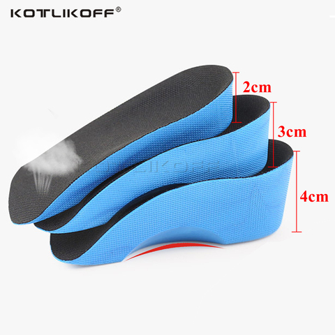 KOTLIKOFF Height Increase Insole 2/3/4cm Height Lift Shoe Heel Cushion Insert Taller Heel Pad Elevator insoles Foot Pads Unisex ► Photo 1/6
