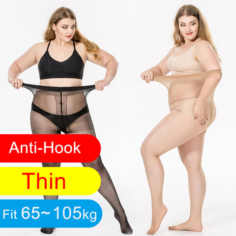 Summer Thin Large Size Tights Anti-hook Tear Resistant Super Elastic Magical T Crotch Seamless Pantyhose Plus Size Nylons Lady ► Photo 1/6