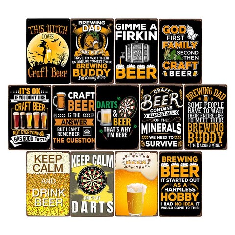 Darts Beer Vintage Plaque Sign Metal PlaquesTin Bar Pub Club Man Cave Posters Plate Wall Decorative Retro Home Decor 20x30cm ► Photo 1/6