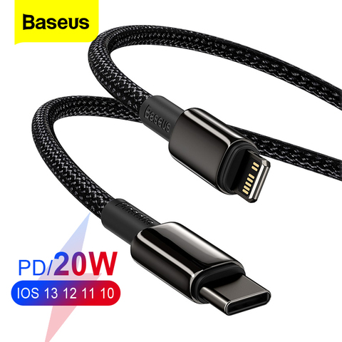 Baseus 20W PD USB Cable For iPhone 12 11 Pro XS Max XR X USB Type C Fast Charging Data Cable For Macbook iPad Mini Air Wire Cord ► Photo 1/6