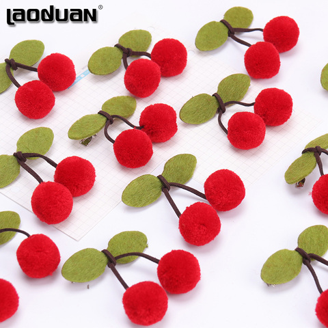 Sweet Cherry Leaves Barrette Bowknot Hairpins Leaf Hair Clip Kids Red Ball Barrette Hair Accessories for Girl Headwear ► Photo 1/6