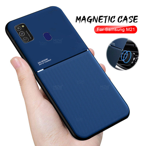 for samsung m21 case magnetic car holder phone case for samsung galaxy m 21 21m m215f samsungm21 matte shockproof cover fundas ► Photo 1/6