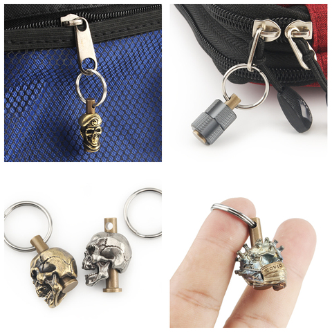 Vintage DIY Accessories Brass Beads Umbrella Rope Keychain Accessories Paracord Beads Personality Tool ► Photo 1/6