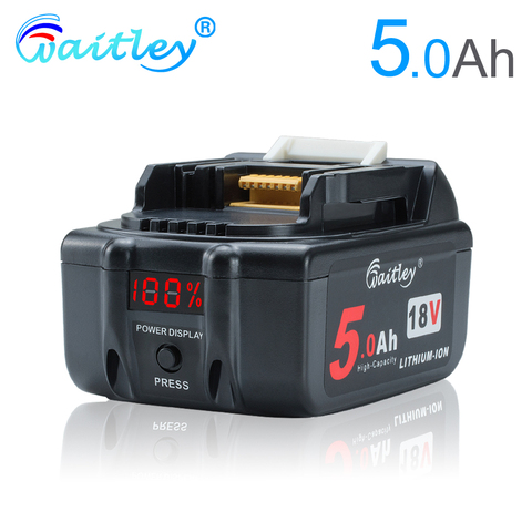 Waitley lithium Batteries Replacement Battery 18V 5Ah 5000mAh for Makita 18 V power tool BL1830 BL1840 BL1850 BL1860 18 v 5A ► Photo 1/6