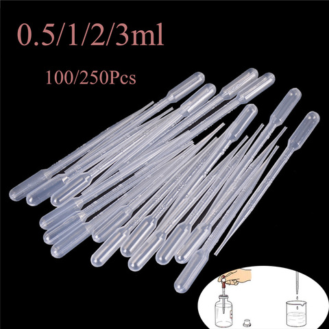 100/250Pcs Plastic Disposable Laboratory Transfer Graduated Pipettes Dropper Polyethylene Makeup Tools Supplies ► Photo 1/6