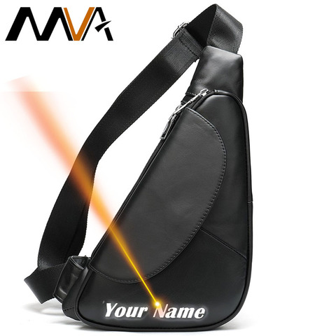 MVA Engraved Male Shoulder Bags Vintage Cross Body Bag Men Sling Fashion Genuine Leather Chest Waist Pack Bag Men Messenger  696 ► Photo 1/6