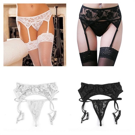 Women Lace Tighs High Stockings Erotic Lingerie Garter Pantyhose Sexy Stocking Set Sheer Garter Belt Stockings Hot ► Photo 1/6