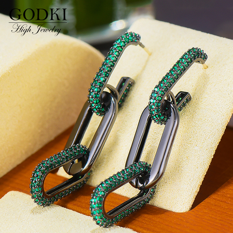 GODKI New Trendy Link Chain Earrings For Women Wedding Party Dubai Bridal Jewelry boucle d'oreille femme Gift Jewelry ► Photo 1/6