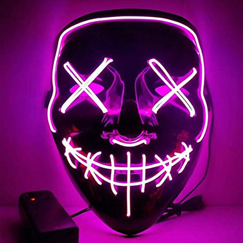Led Mask Halloween Party Masque Masquerade Masks Neon Maske Glow Light In The Dark Mascara Maska Glowing Masker Purge - Price history & Review | AliExpress Seller - yue dong | Alitools.io