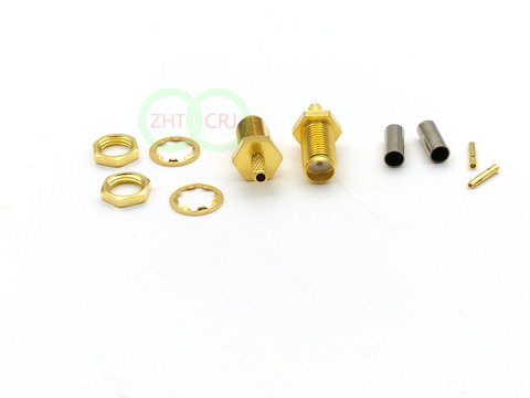 100PCS copper SMA Female Crimp Connector for Coaxial RG174 RG178 RG316 LMR100 Cable ► Photo 1/6