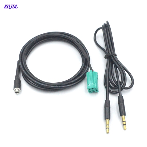 1set Car Aux Cable ISO 6Pin female Jack audio suit for Renault Espace Twingo Kangoo Radio connector with male to male cable mp3 ► Photo 1/5