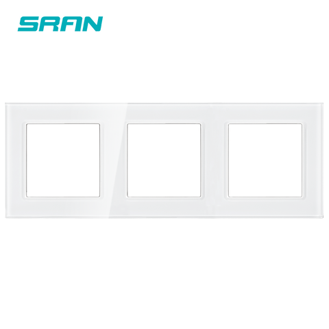 SRAN Blank Panel Without Installing Iron Plate 223mm*82mm White Tempered Glass Switch Socket Panel for F Series ► Photo 1/2