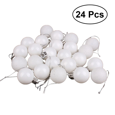 24pcs Christmas White Pink Ball Ornaments Tree Decorations for Holiday Happy Wedding Party Chrismas Tree Ball Decoration ► Photo 1/6