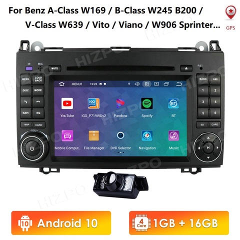 Android 10 IPS Quad Core 1G 16G Multimedia for Mercedes Benz W169 W245 Viano Vito W639 Sprinter W906 DVD RDS SWC DVR OBD2 4GWIFI ► Photo 1/6
