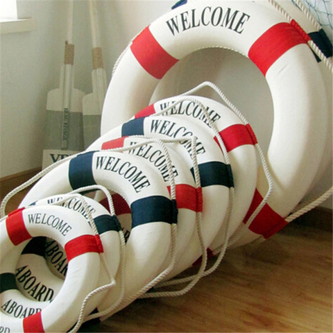 Mediterranean Style Welcome Aboard Nautical Life Lifebuoy Ring Boat Wall Hanging Home Decoration ► Photo 1/6