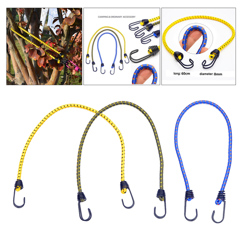 Bungee Cords with Hooks Heavy Duty Bungie Straps Premium Rubber Luggage Rope for Car Trunk, Camping, Tent Tarp Ties ► Photo 1/6