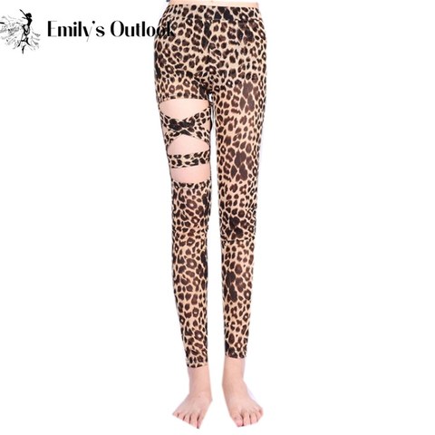 Sexy Leopard Leggings Women Belly Dance Practice Pants Drum Solo Capri Soft High Waist Tummy Compression ► Photo 1/6