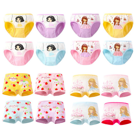 4pcs/Lot Cartoon Panties Cotton Short Pants Girls' Underwear Suit 2-10Years ► Photo 1/6