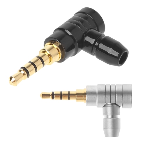 90 Degree Right Angle Male Jack Plug 4 Pole 3.5mm Stereo Audio Adapter Converter ► Photo 1/6