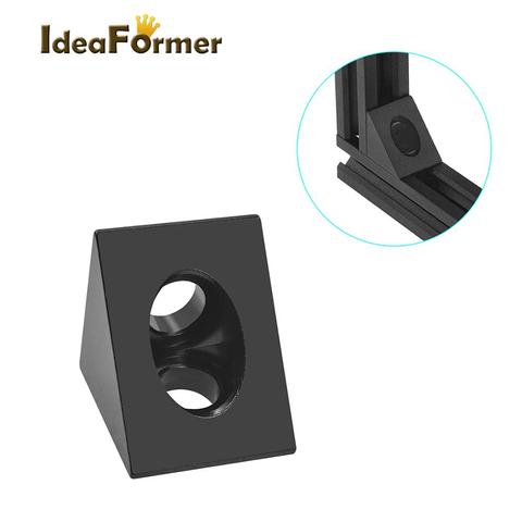 2/4pcs/lot V-slot Black Angle Corner Connector 90 degree Angle Bracket for openbuilds CNC mill 3D printer DIY parts ► Photo 1/6