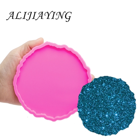 4.1/4.9 Inches Circle Molds Flower Mould for Epoxy Craft  DIY Round Silicone Geode Coaster Agate Resin Mold DY0279 ► Photo 1/6