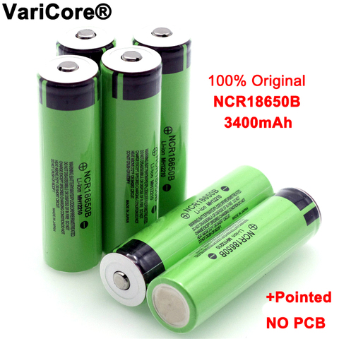 New Original 18650 3.7 v 3400 mah Lithium Rechargeable Battery NCR18650B with Pointed(No PCB) For flashlight batteries ► Photo 1/6