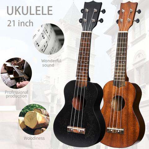 21 Inch Ukulele Soprano Beginner Ukulele Guitar Ukulele Mahogany Neck Delicate Tuning Peg 4 Strings Wood Ukulele ► Photo 1/6