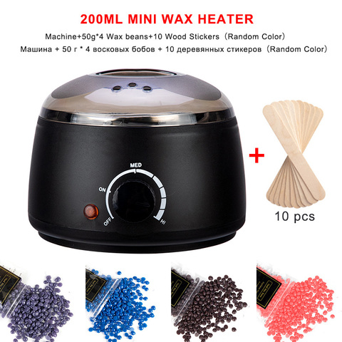 Hair Removal Wax-melt Machine Heater Wax Beans 10 Wood Stickers Hair Removal Machine Waxing Kit Calentador de cera ► Photo 1/6