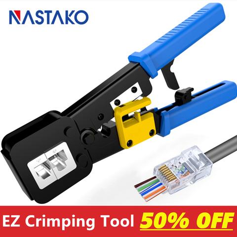 NASTAKO RJ45 Tool EZ rj45 crimping tool rj45 crimper plier RJ11 RJ12 Cat5 Cat6 Cable Stripper 8P/6P multi network cable tool ► Photo 1/1