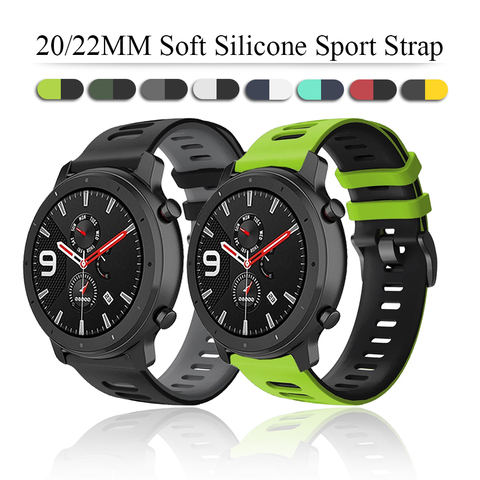 20 22mm Silicone watchbands for Samsung Galaxy Watch 3 41mm 45mm Sport Bracelet Smart Wrist Strap for Samsung galaxy watch 42mm ► Photo 1/6