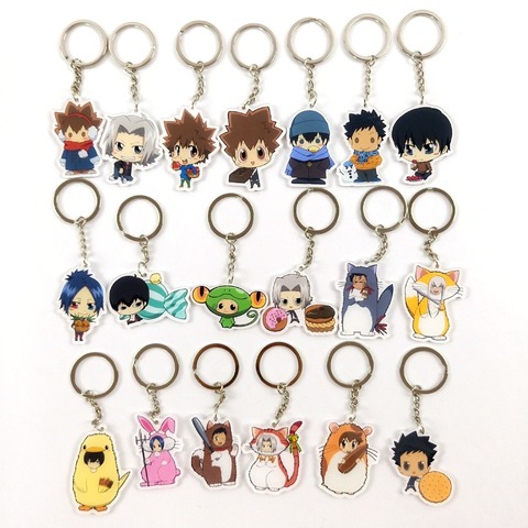 Keychain Bags HITMAN REBORN Man Key Chain Women Key Holder Cartoon Couples Keyring Sawada Tsunayoshi Pendant Acrylic Breloczek ► Photo 1/6